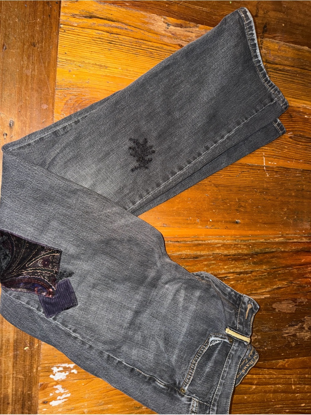 Lauren Ralph Lauren Jeans Women’s 8 Black Embellished Beaded Straight Leg 30”